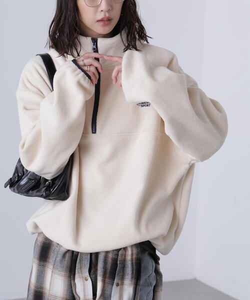 FREE'S MART（フリーズマート）の「フリースハーフジッププルオーバー（スウェット・レディース・ホワイト/レッド/グレー・FREE）」の18枚目の写真