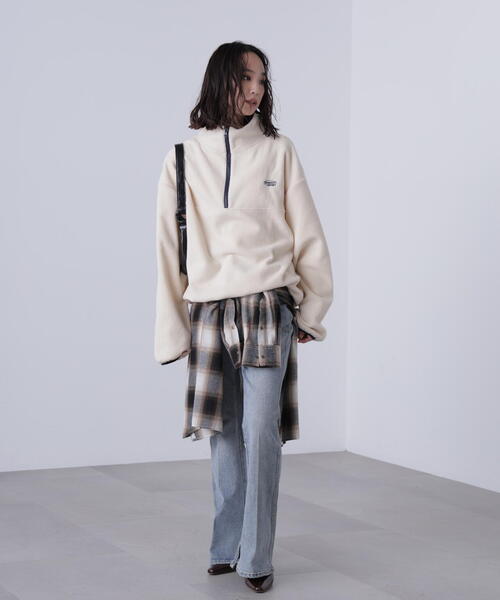 FREE'S MART（フリーズマート）の「フリースハーフジッププルオーバー（スウェット・レディース・ホワイト/レッド/グレー・FREE）」の21枚目の写真