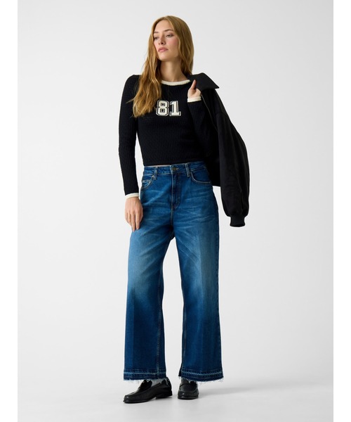 GUESS JEANS Hr Wide Leg Cropped デニムパンツ ワイドジーンズ