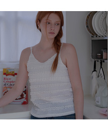 Lace Frill Sleeveless [White]