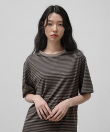 w. Gusset Stripe Tee (Charcoal)