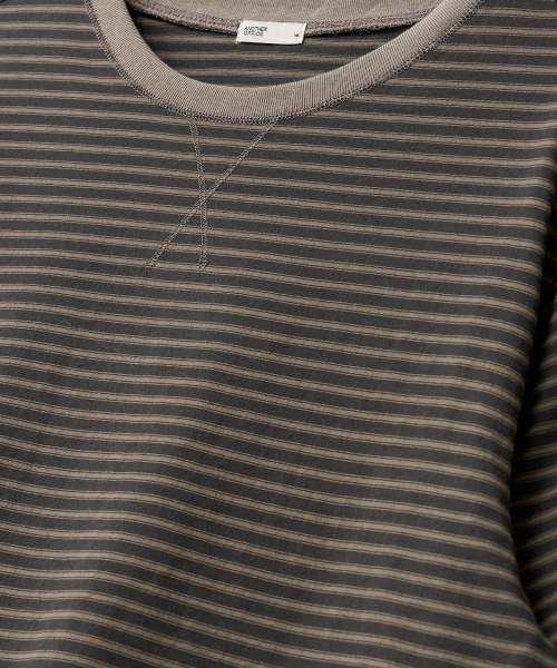ANOTHER OFFICE WOMEN（アナザー オフィス ウーマン）の「w. Gusset Stripe Tee (Charcoal)（Tシャツ/カットソー・レディース・その他・FREE）」の3枚目の写真