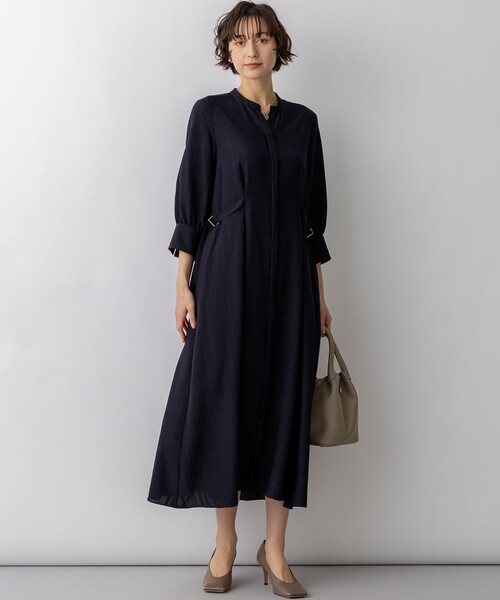 23区(ニジュウサンク)の「ドビーストライプ ワンピース(ワンピース・レディース・ネイビー系1/スカイブルー系1・40/38)」の3枚目の写真
