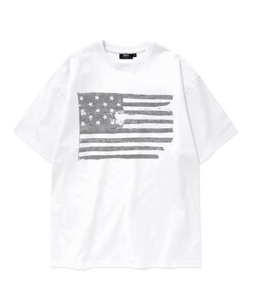 KANEITEI(カネイテイ)の「星条旗柄半袖シャツ(ホワイト)(Tシャツ/カットソー・レディース・ホワイト・LARGE/X-LARGE/MEDIUM)」の1枚目の写真