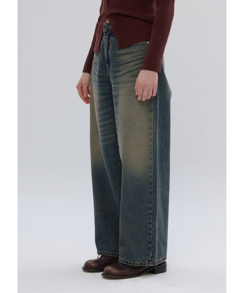 BUTTON UP（ボタンアップ）の「サンフラワーウォッシュドワイドデニム（デニムパンツ・レディース・その他・SMALL/MEDIUM/LARGE）」の3枚目の写真