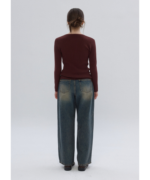 BUTTON UP（ボタンアップ）の「サンフラワーウォッシュドワイドデニム（デニムパンツ・レディース・その他・SMALL/MEDIUM/LARGE）」の6枚目の写真