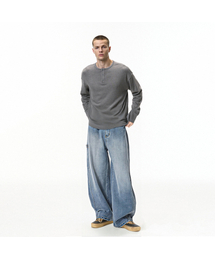 INFLATION | Wide Leg Banding Denim Pant(デニムパンツ)
