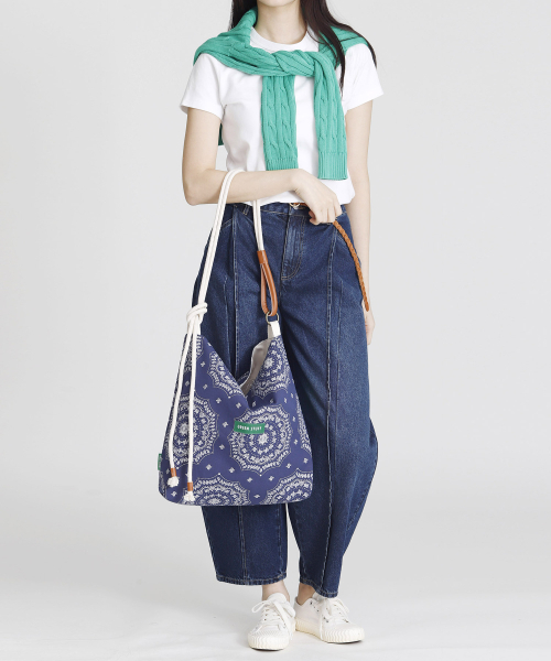 GREEN STUFF(グリーンスタッフ)の「rope bag 57 - paisley navy(ショルダーバッグ・レディース・その他・FREE)」の7枚目の写真