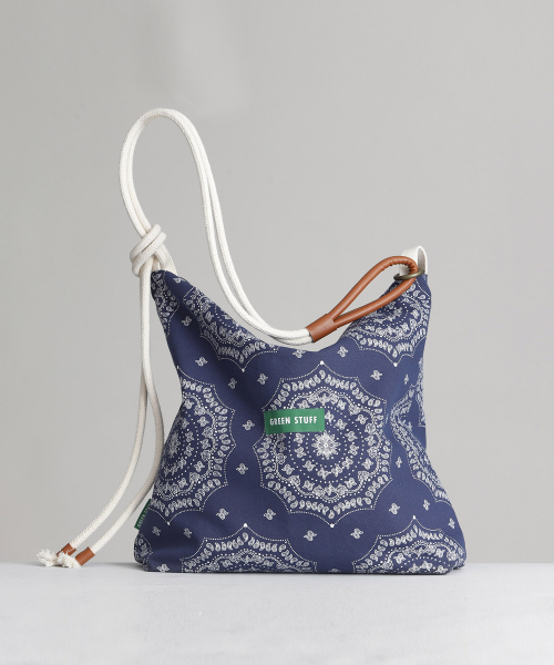 GREEN STUFF(グリーンスタッフ)の「rope bag 57 - paisley navy(ショルダーバッグ・レディース・その他・FREE)」の8枚目の写真