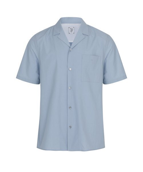 SOLEW(ソル)の「オープンカラー半袖シャツ_ブルー(シャツ/ブラウス・メンズ・その他・SMALL/MEDIUM/LARGE)」の1枚目の写真