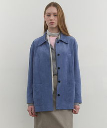 SUEDE SINGLE HALF JACKET_BLUE