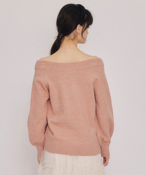 REDYAZEL（レディアゼル）の「ビジューロゴエンブロイダリーニットプルオーバー（ニット/セーター・レディース・ネイビー/オレンジ/オフホワイト/ブラウン・FREE）」の22枚目の写真