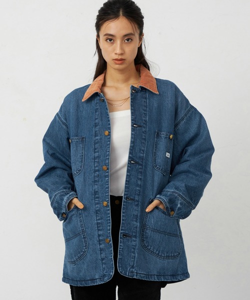 Lee（リー）の「Lee/リー ロコジャケット アウター 裏キルト（カバーオール・レディース・ブルー/オリーブ/インディゴブルー・MEDIUM/SMALL）」の3枚目の写真