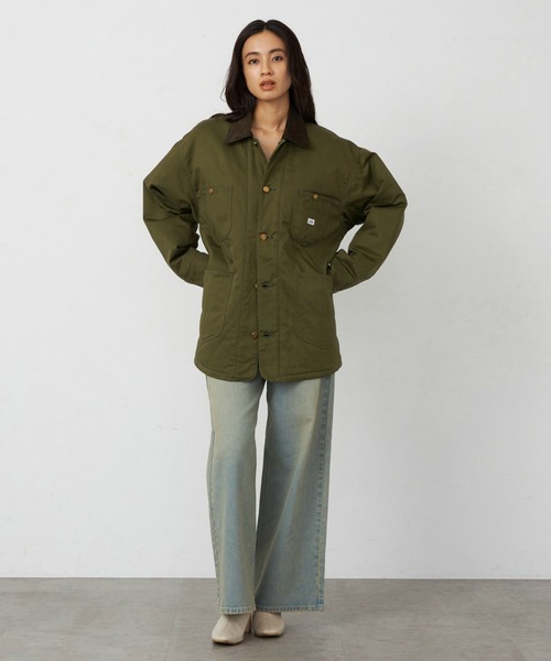 Lee（リー）の「Lee/リー ロコジャケット アウター 裏キルト（カバーオール・レディース・ブルー/オリーブ/インディゴブルー・MEDIUM/SMALL）」の18枚目の写真