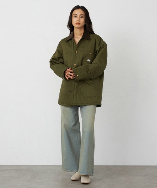 Lee（リー）の「Lee/リー ロコジャケット アウター 裏キルト（カバーオール・レディース・ブルー/オリーブ/インディゴブルー・MEDIUM/SMALL）」の19枚目の写真