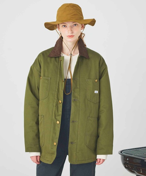 Lee（リー）の「Lee/リー ロコジャケット アウター 裏キルト（カバーオール・レディース・ブルー/オリーブ/インディゴブルー・MEDIUM/SMALL）」の21枚目の写真