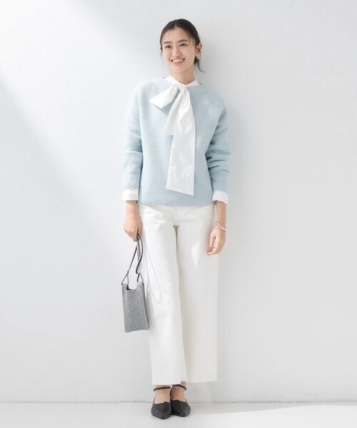 INDIVI(インディヴィ)の「【大人ラメ/スマホ入れ】ニット素材ミニポシェット(ショルダーバッグ・レディース・シルバー/シルバー系5・00)」の7枚目の写真