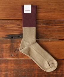 fennica | homspun / コットンウール 配色ソックス 22～24cm(ソックス/靴下)