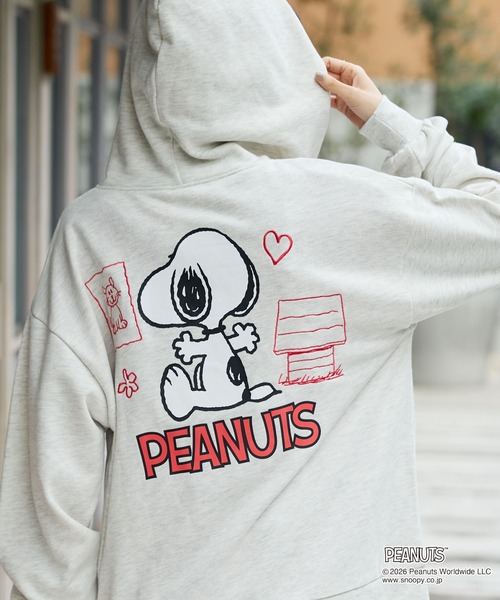 PEANUTS / SNOOPY】別注 ピーナッツ スヌーピー 刺繍プリント ジップ