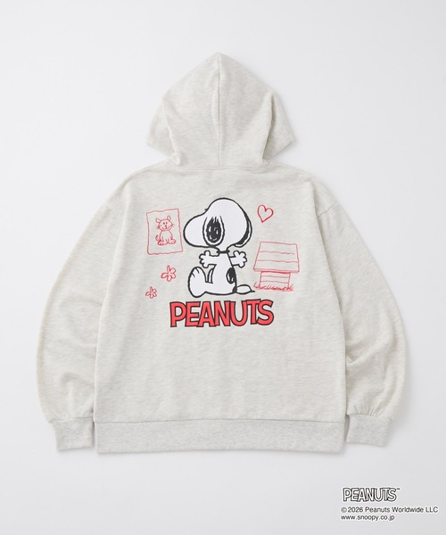 PEANUTS / SNOOPY】別注 ピーナッツ スヌーピー 刺繍プリント ジップ