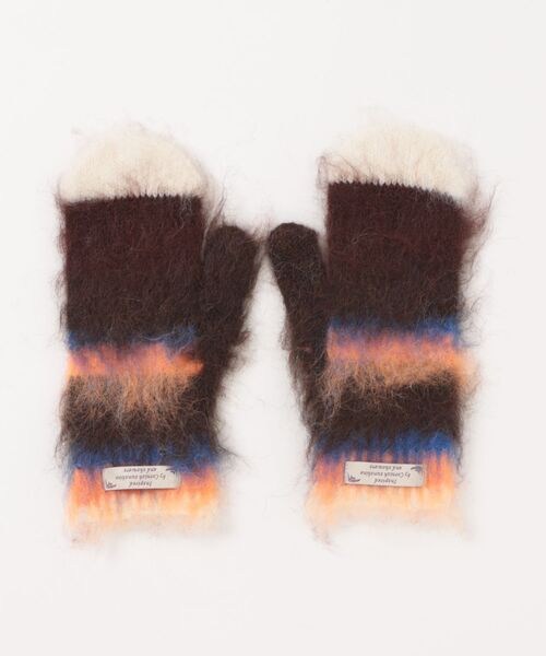 WEGO（ウィゴー）の「WEGO/冬新作カラフルボーダーモヘアシャギーミトン/手袋（手袋・レディース・その他2/その他1/その他5/その他3/その他4・FREE）」の2枚目の写真