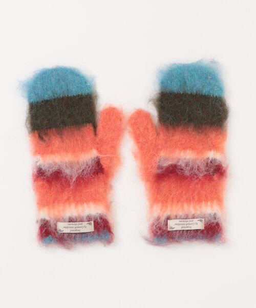 WEGO（ウィゴー）の「WEGO/冬新作カラフルボーダーモヘアシャギーミトン/手袋（手袋・レディース・その他2/その他1/その他5/その他3/その他4・FREE）」の4枚目の写真