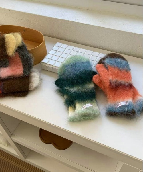 WEGO（ウィゴー）の「WEGO/冬新作カラフルボーダーモヘアシャギーミトン/手袋（手袋・レディース・その他2/その他1/その他5/その他3/その他4・FREE）」の22枚目の写真