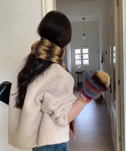 WEGO（ウィゴー）の「WEGO/冬新作カラフルボーダーモヘアシャギーミトン/手袋（手袋・レディース・その他2/その他1/その他5/その他3/その他4・FREE）」の12枚目の写真