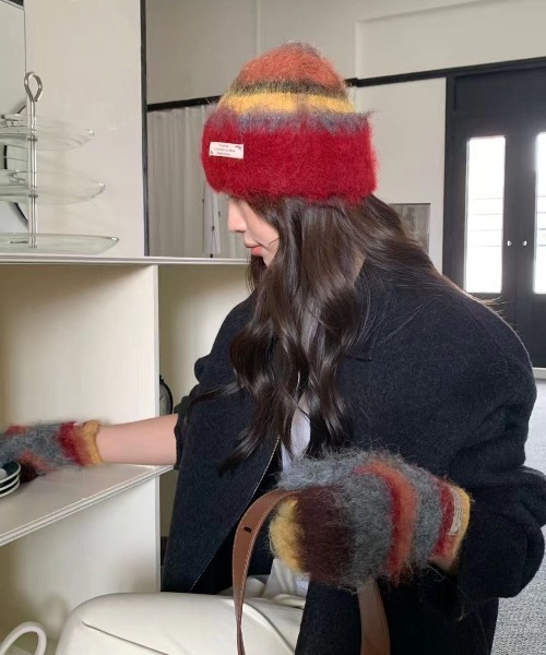 WEGO（ウィゴー）の「WEGO/冬新作カラフルボーダーモヘアシャギーミトン/手袋（手袋・レディース・その他2/その他1/その他5/その他3/その他4・FREE）」の13枚目の写真