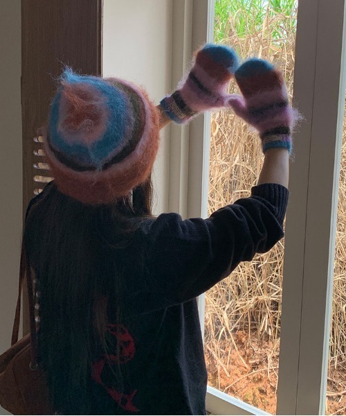 WEGO（ウィゴー）の「WEGO/冬新作カラフルボーダーモヘアシャギーミトン/手袋（手袋・レディース・その他2/その他1/その他5/その他3/その他4・FREE）」の8枚目の写真