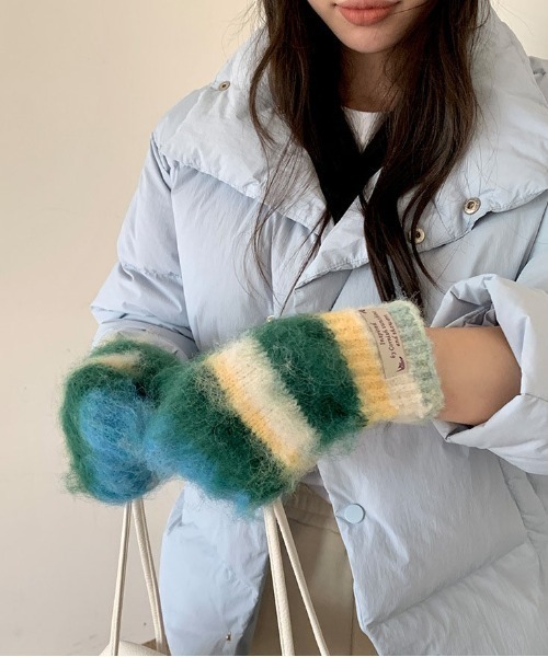 WEGO（ウィゴー）の「WEGO/冬新作カラフルボーダーモヘアシャギーミトン/手袋（手袋・レディース・その他2/その他1/その他5/その他3/その他4・FREE）」の10枚目の写真