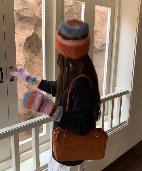 WEGO（ウィゴー）の「WEGO/冬新作カラフルボーダーモヘアシャギーミトン/手袋（手袋・レディース・その他2/その他1/その他5/その他3/その他4・FREE）」の16枚目の写真