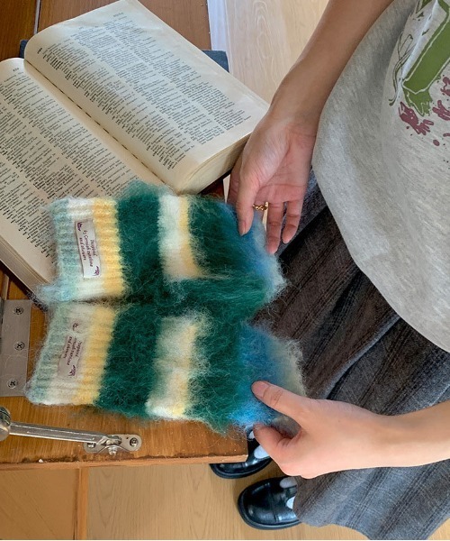 WEGO（ウィゴー）の「WEGO/冬新作カラフルボーダーモヘアシャギーミトン/手袋（手袋・レディース・その他2/その他1/その他5/その他3/その他4・FREE）」の19枚目の写真