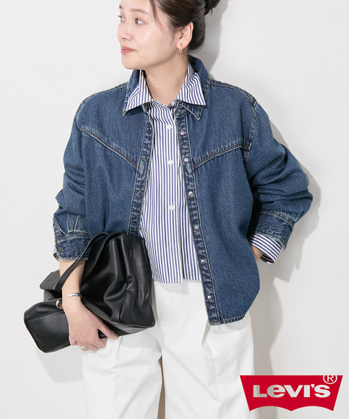 JOURNAL STANDARD(ジャーナルスタンダード)の「別注【LEVI’S(R)/リーバイス(R)】 for JS LOGAN SHACKET(デニムジャケット・レディース・ライトブルー・X-LARGE/MEDIUM)」の5枚目の写真