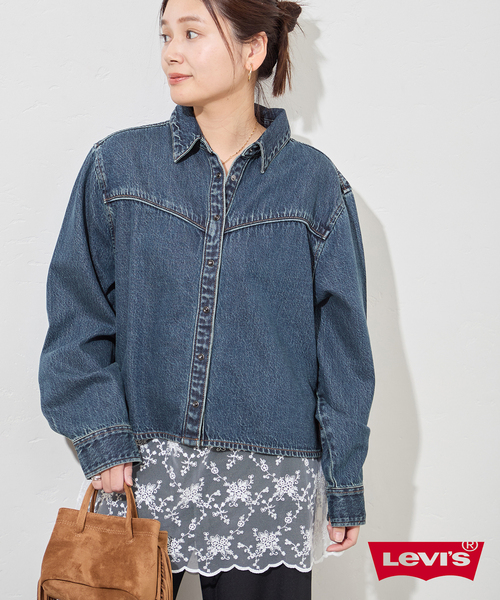 JOURNAL STANDARD(ジャーナルスタンダード)の「別注【LEVI’S(R)/リーバイス(R)】 for JS LOGAN SHACKET(デニムジャケット・レディース・ライトブルー・X-LARGE/MEDIUM)」の6枚目の写真