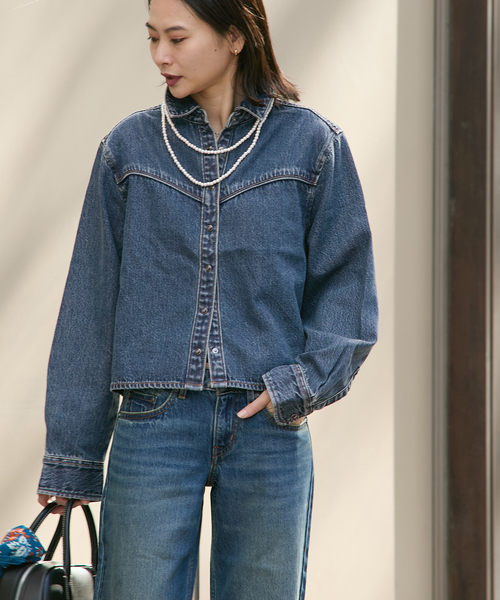 JOURNAL STANDARD(ジャーナルスタンダード)の「別注【LEVI’S(R)/リーバイス(R)】 for JS LOGAN SHACKET(デニムジャケット・レディース・ライトブルー・X-LARGE/MEDIUM)」の14枚目の写真