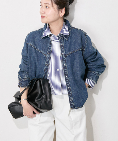 JOURNAL STANDARD(ジャーナルスタンダード)の「別注【LEVI’S(R)/リーバイス(R)】 for JS LOGAN SHACKET(デニムジャケット・レディース・ライトブルー・X-LARGE/MEDIUM)」の18枚目の写真