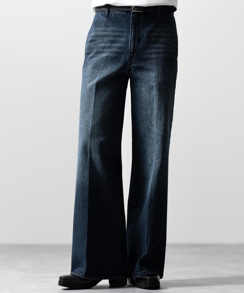 CLEL】Vintage Design Semi-wide Flare Denim Pants / ヴィンテージ