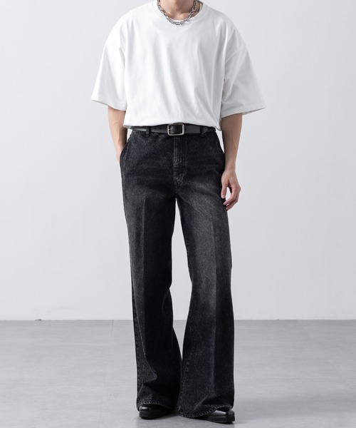 【CLEL】Vintage Design Semi-wide Flare Denim Pants / ヴィンテージデザイン セミワイドフレアデニムパンツ(デニムパンツ)|CLEL(クレイル)