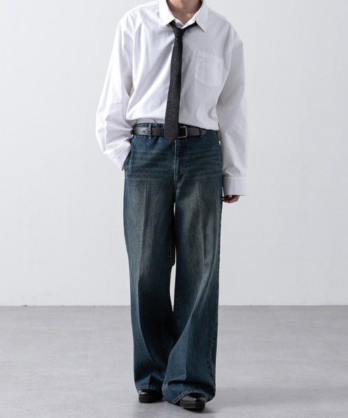 【CLEL】Vintage Design Semi-wide Flare Denim Pants / ヴィンテージデザイン セミワイドフレアデニムパンツ(デニムパンツ)|CLEL(クレイル)