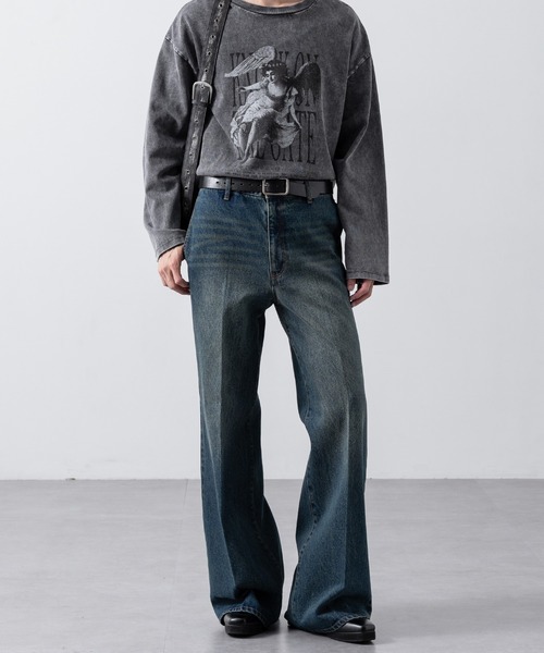 【CLEL】Vintage Design Semi-wide Flare Denim Pants / ヴィンテージデザイン セミワイドフレアデニムパンツ(デニムパンツ)|CLEL(クレイル)
