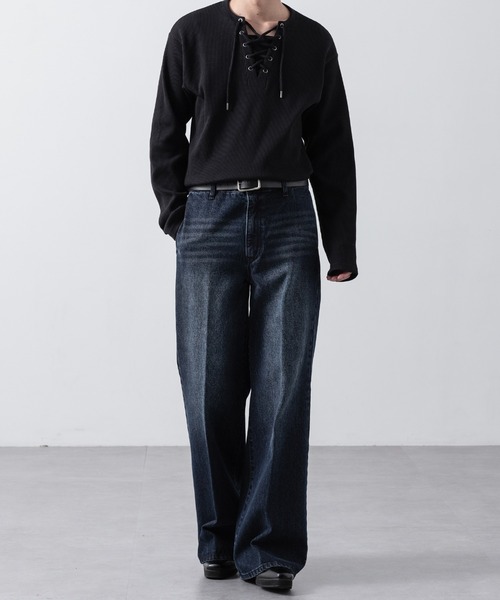 【CLEL】Vintage Design Semi-wide Flare Denim Pants / ヴィンテージデザイン セミワイドフレアデニムパンツ(デニムパンツ)|CLEL(クレイル)