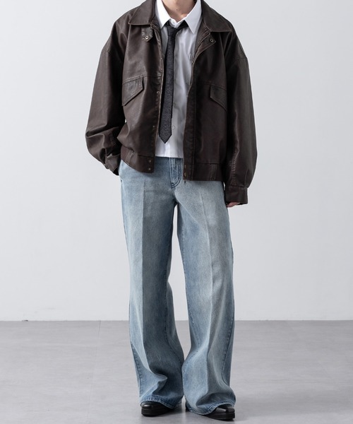 【CLEL】Vintage Design Semi-wide Flare Denim Pants / ヴィンテージデザイン セミワイドフレアデニムパンツ(デニムパンツ)|CLEL(クレイル)