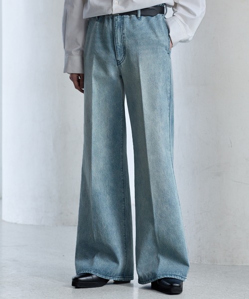 【CLEL】Vintage Design Semi-wide Flare Denim Pants / ヴィンテージデザイン セミワイドフレアデニムパンツ(デニムパンツ)|CLEL(クレイル)