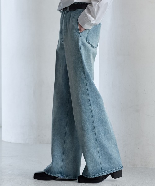 【CLEL】Vintage Design Semi-wide Flare Denim Pants / ヴィンテージデザイン セミワイドフレアデニムパンツ(デニムパンツ)|CLEL(クレイル)
