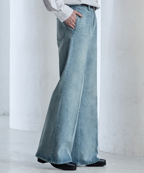 【CLEL】Vintage Design Semi-wide Flare Denim Pants / ヴィンテージデザイン セミワイドフレアデニムパンツ(デニムパンツ)|CLEL(クレイル)