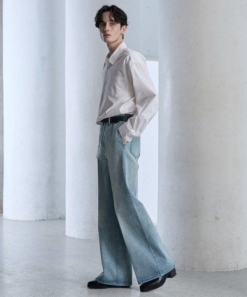 【CLEL】Vintage Design Semi-wide Flare Denim Pants / ヴィンテージデザイン セミワイドフレアデニムパンツ(デニムパンツ)|CLEL(クレイル)
