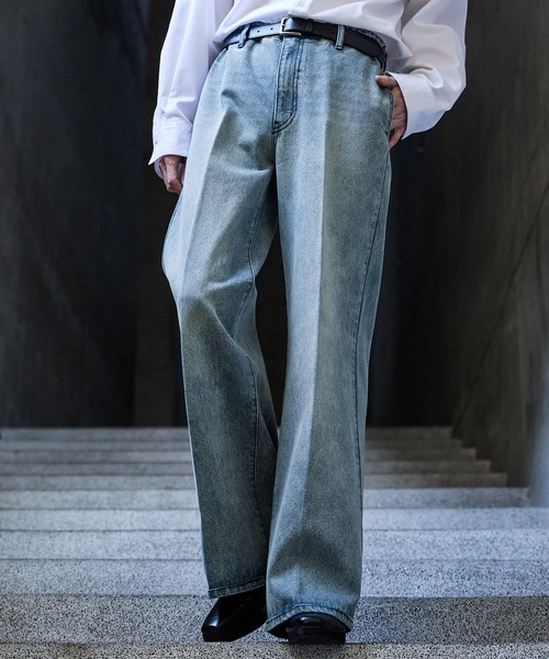 【CLEL】Vintage Design Semi-wide Flare Denim Pants / ヴィンテージデザイン セミワイドフレアデニムパンツ(デニムパンツ)|CLEL(クレイル)