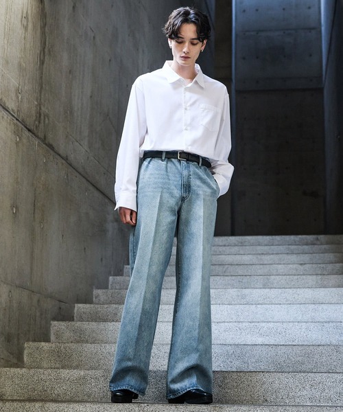 【CLEL】Vintage Design Semi-wide Flare Denim Pants / ヴィンテージデザイン セミワイドフレアデニムパンツ(デニムパンツ)|CLEL(クレイル)
