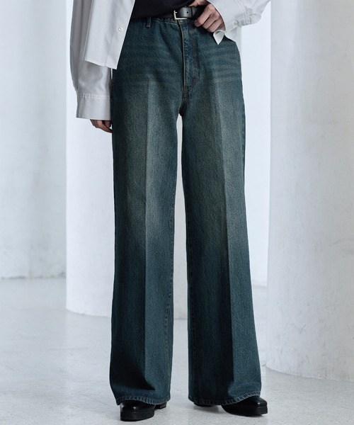 【CLEL】Vintage Design Semi-wide Flare Denim Pants / ヴィンテージデザイン セミワイドフレアデニムパンツ(デニムパンツ)|CLEL(クレイル)